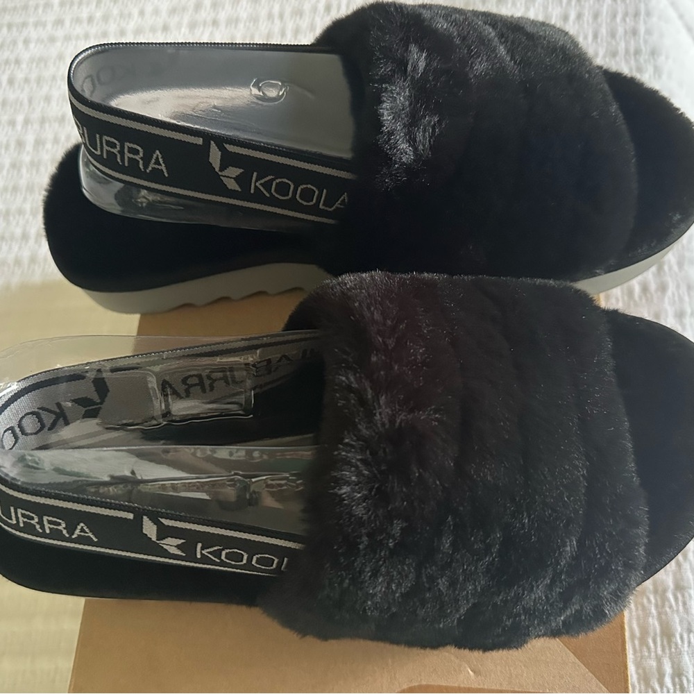 Koolaburra By UGG Fuzz’n II black sandals